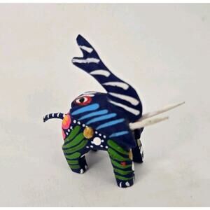 Vtg Miniature Alebrije Handpainted Oaxacan Folk Art Elephant 2 Inch